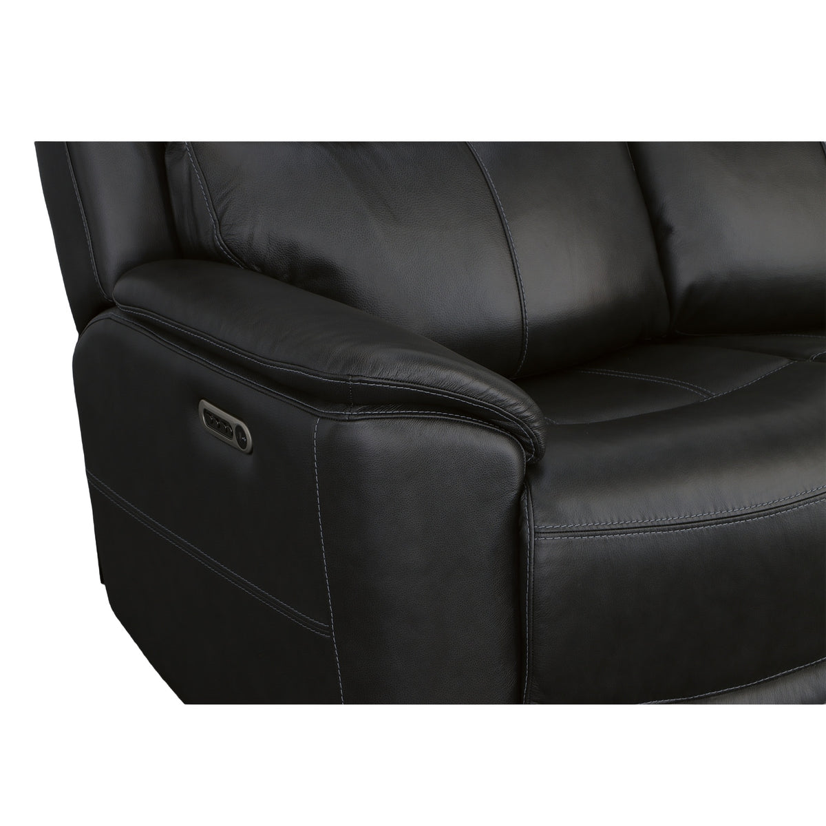 Crew Leather Power Reclining Loveseat with Power Headrests & Lumbar