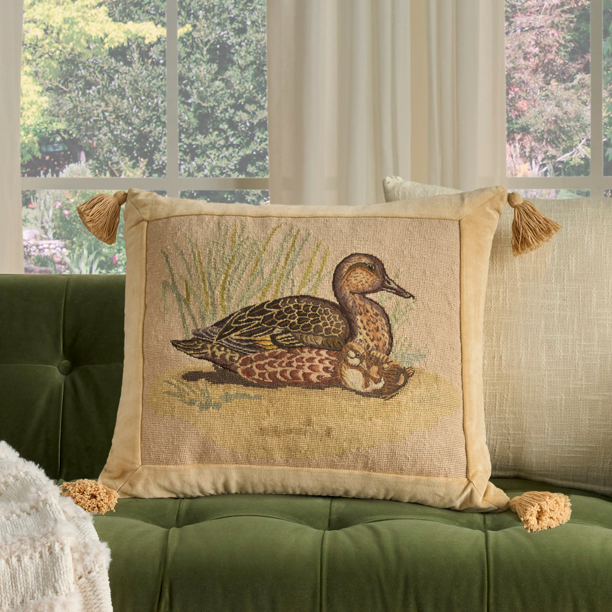 Vintage Pillow V8250 Beige 22" x 26" Throw Pillows