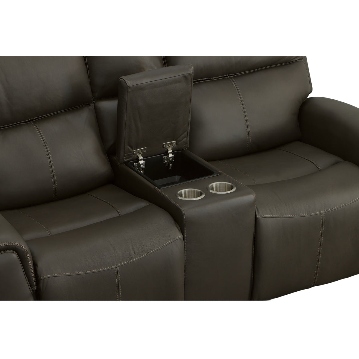 Jarvis Leather Power Reclining Loveseat with Console & Power Headrests
