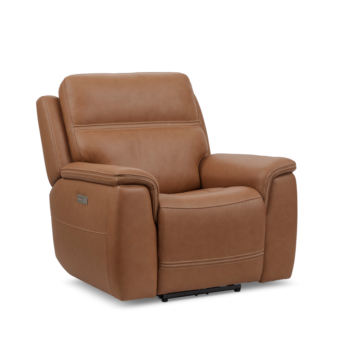 Sawyer Leather Power Recliner with Power Headrest & Lumbar