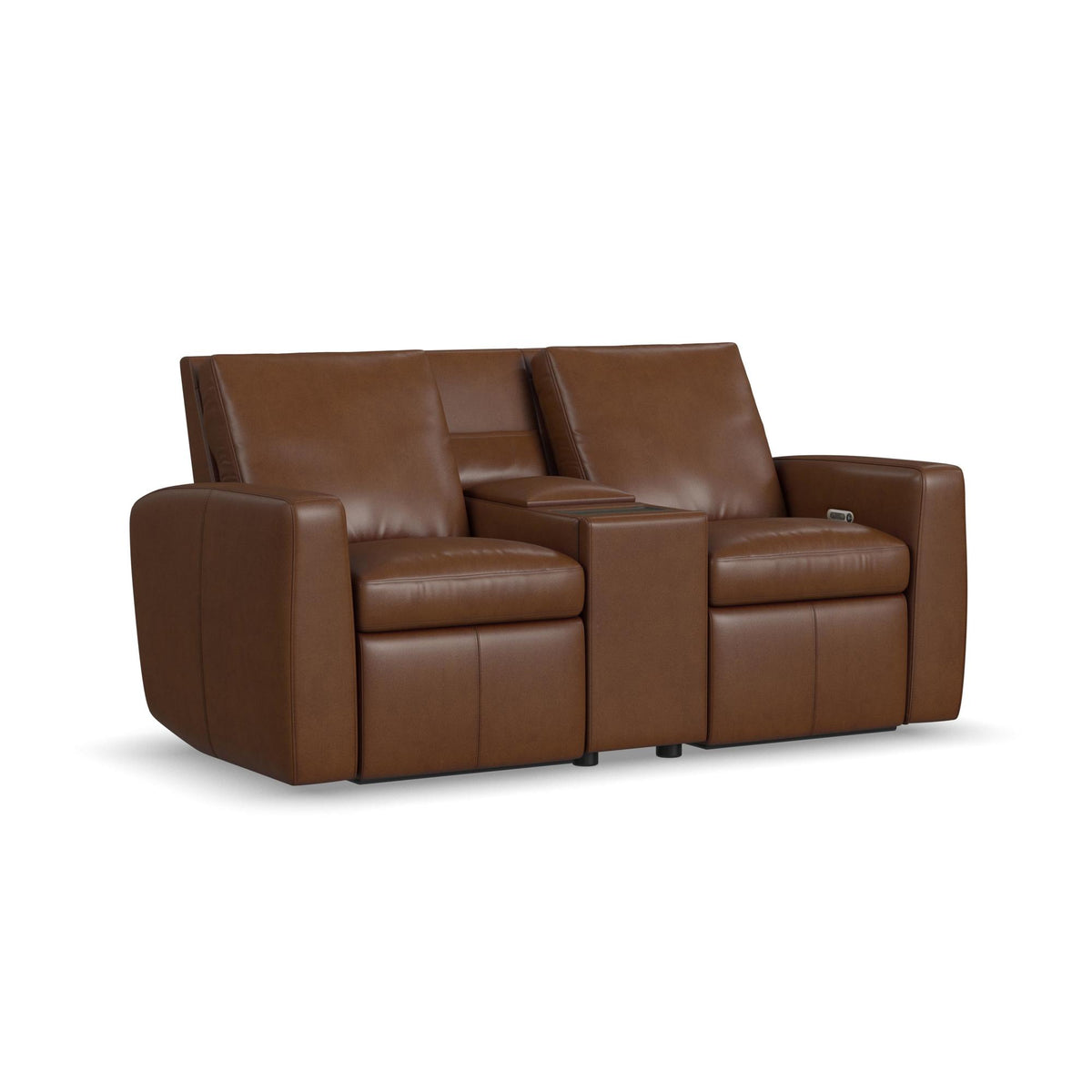 Aria Leather Power Reclining Loveseat with Console
