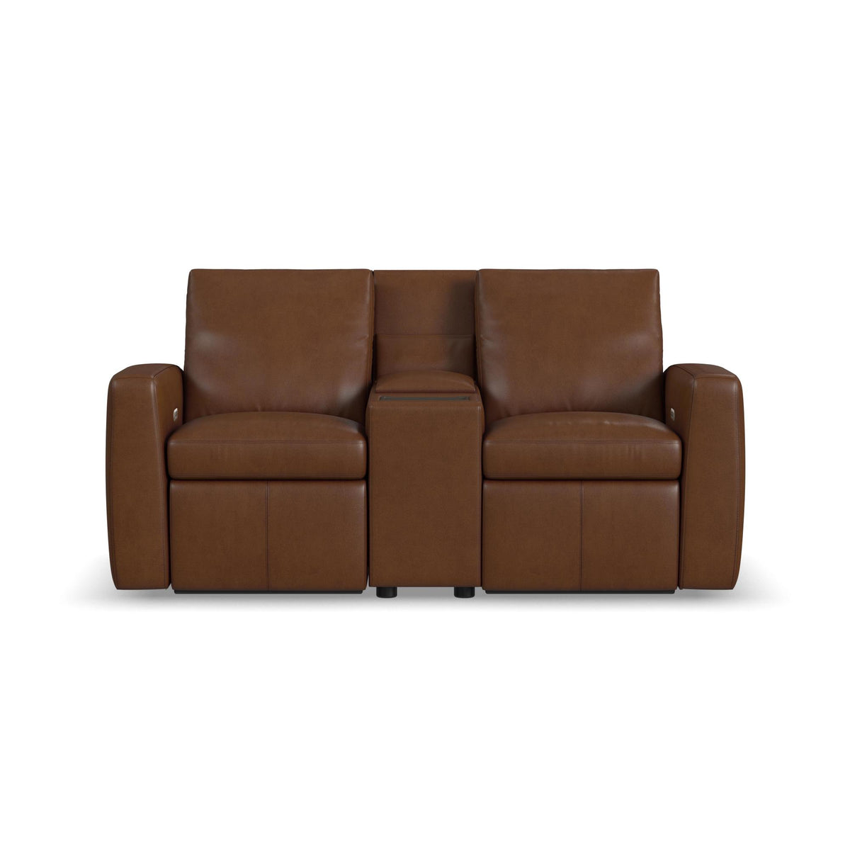 Aria Leather Power Reclining Loveseat with Console