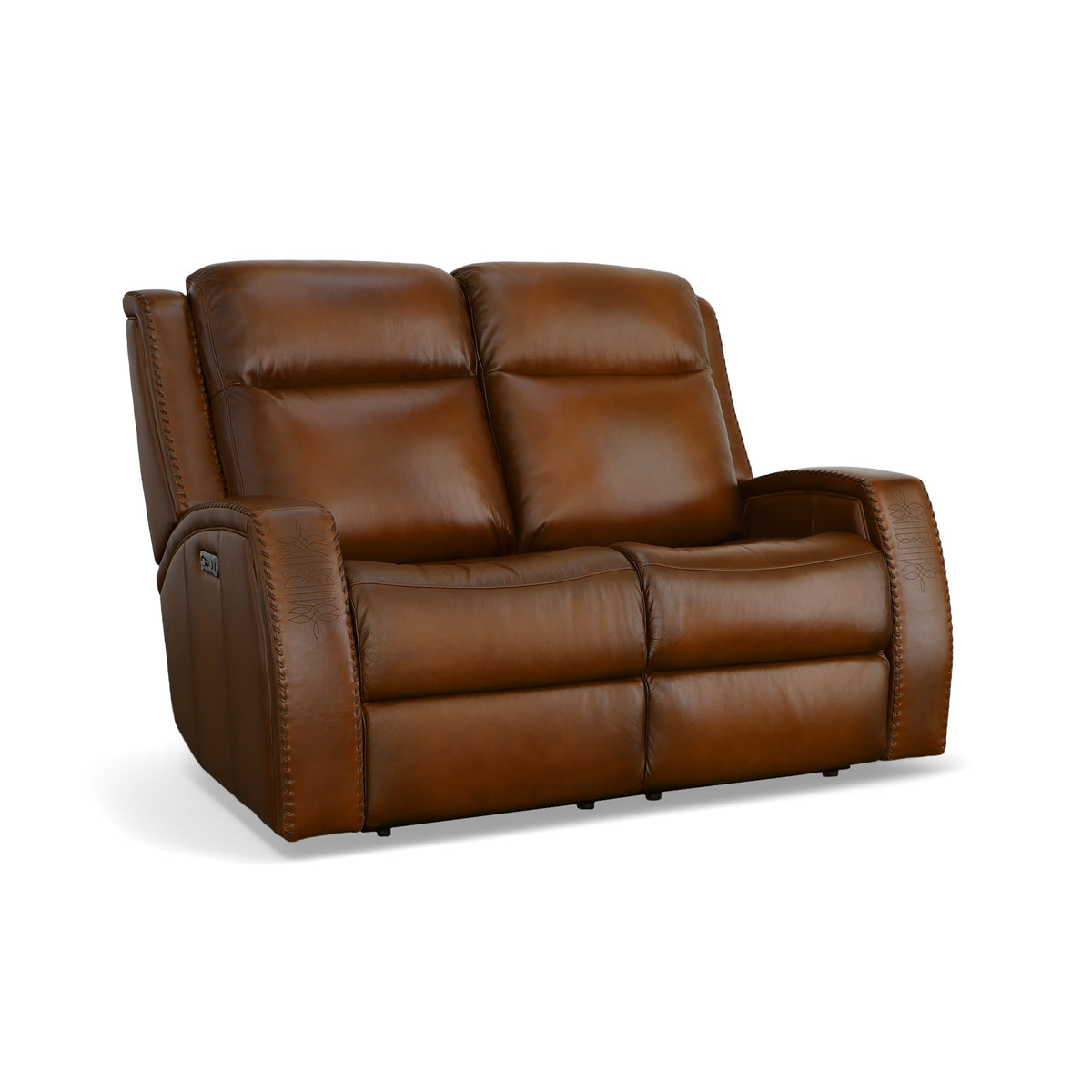 Mustang Leather Power Loveseat with Power Headrest