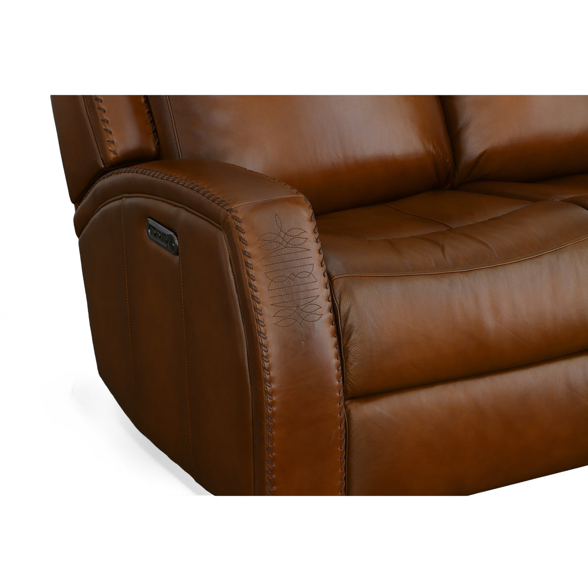 Mustang Leather Power Loveseat with Power Headrest