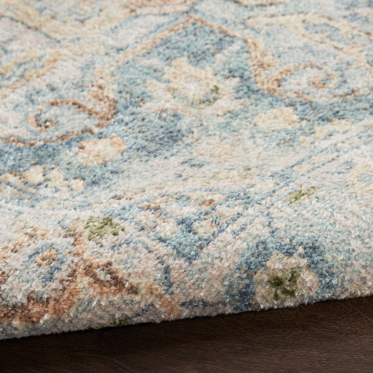 Astra Machine Washable ASW12 Beige Blue Rug