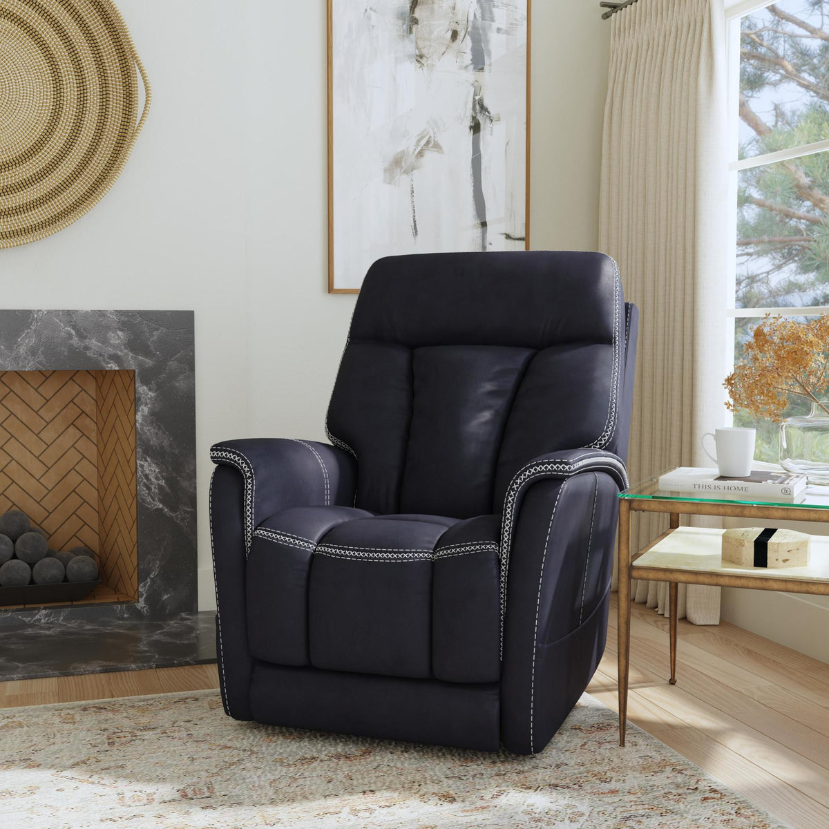 Atlas Fabric Power Lift Recliner with Power Headrest & Lumbar