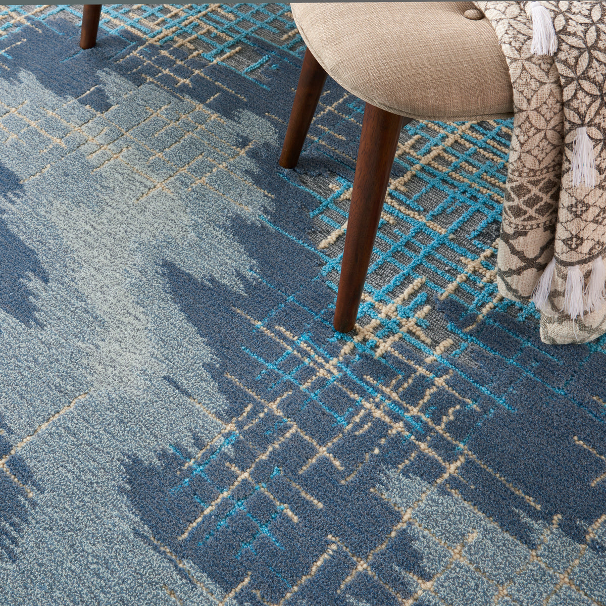 Symmetry SMM08 Blue Beige Rug