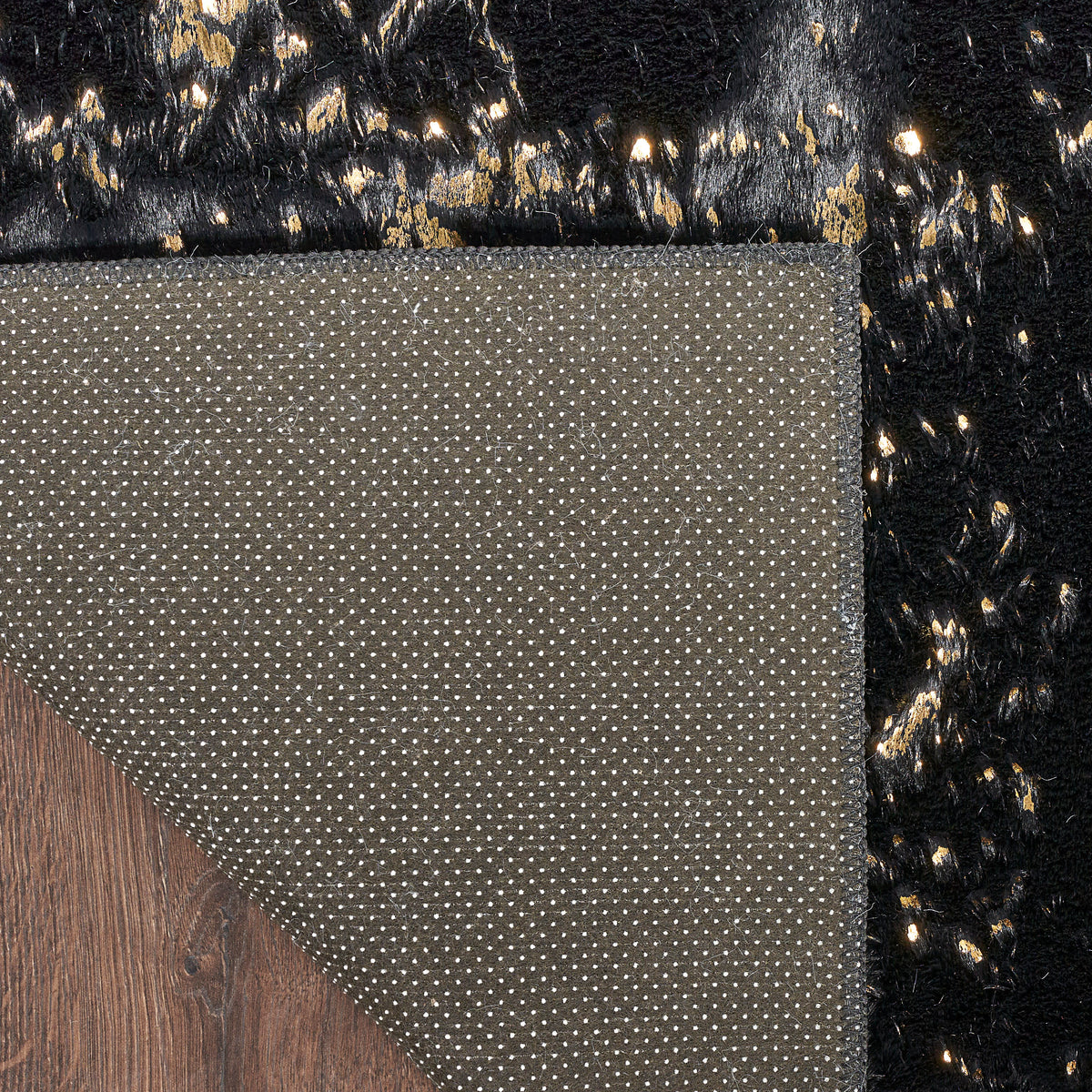 Cozy Shimmer CSH01 Black Gold Rug