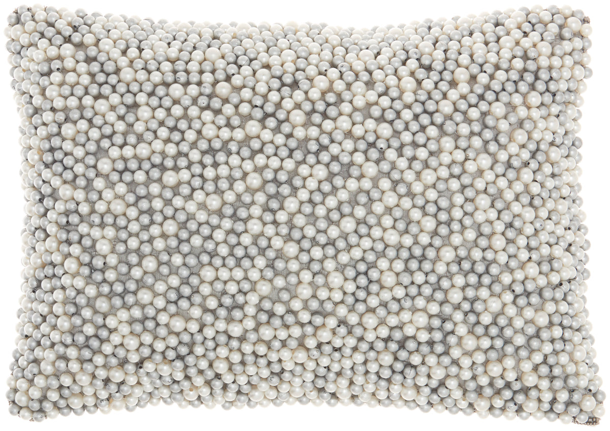 Sofia Z2001 Ivory/Silver 10" x 14" Throw Pillows