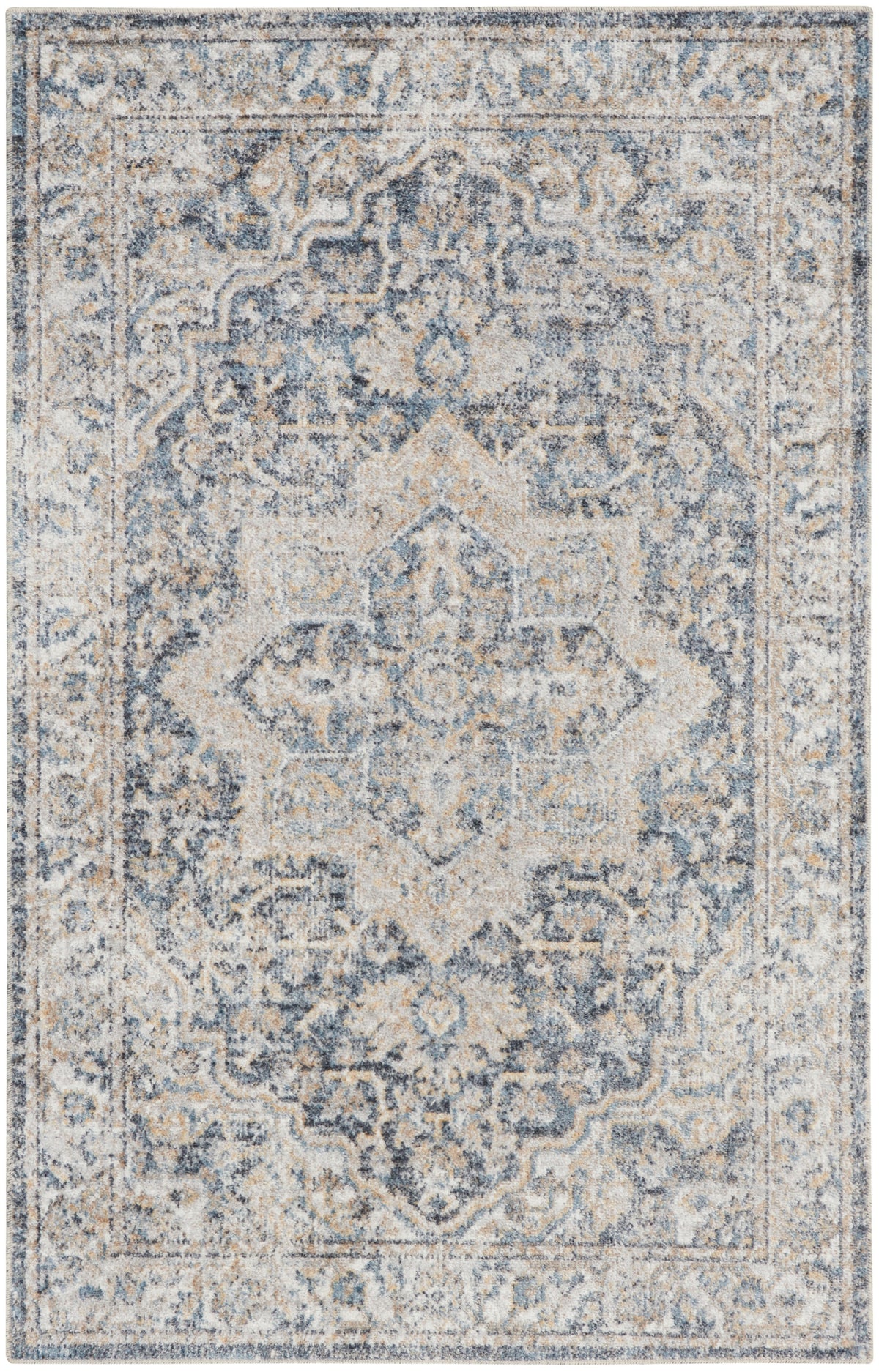 Astra Machine Washable ASW12 Grey Blue Rug