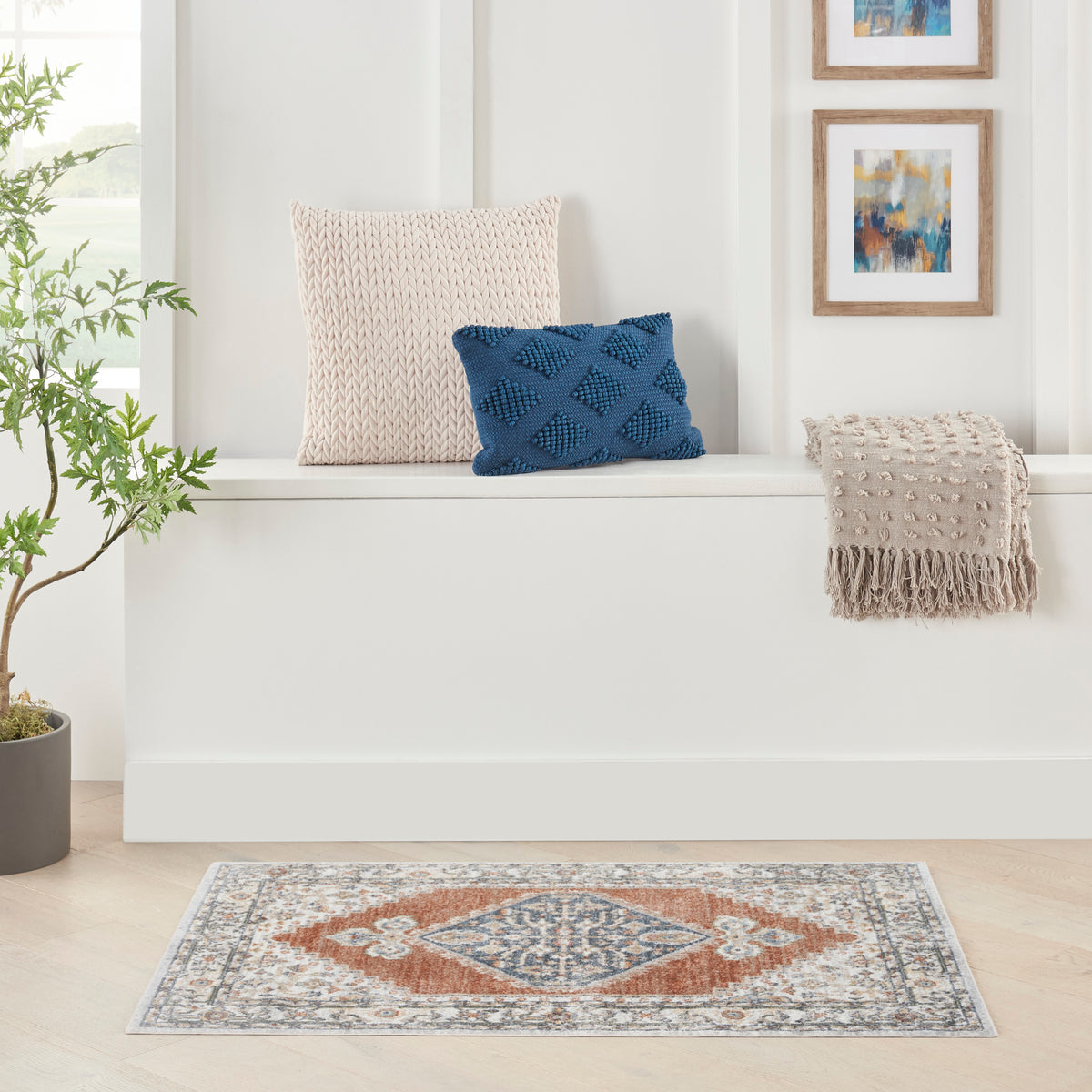 Astra Machine Washable ASW11 Grey Multicolor Rug