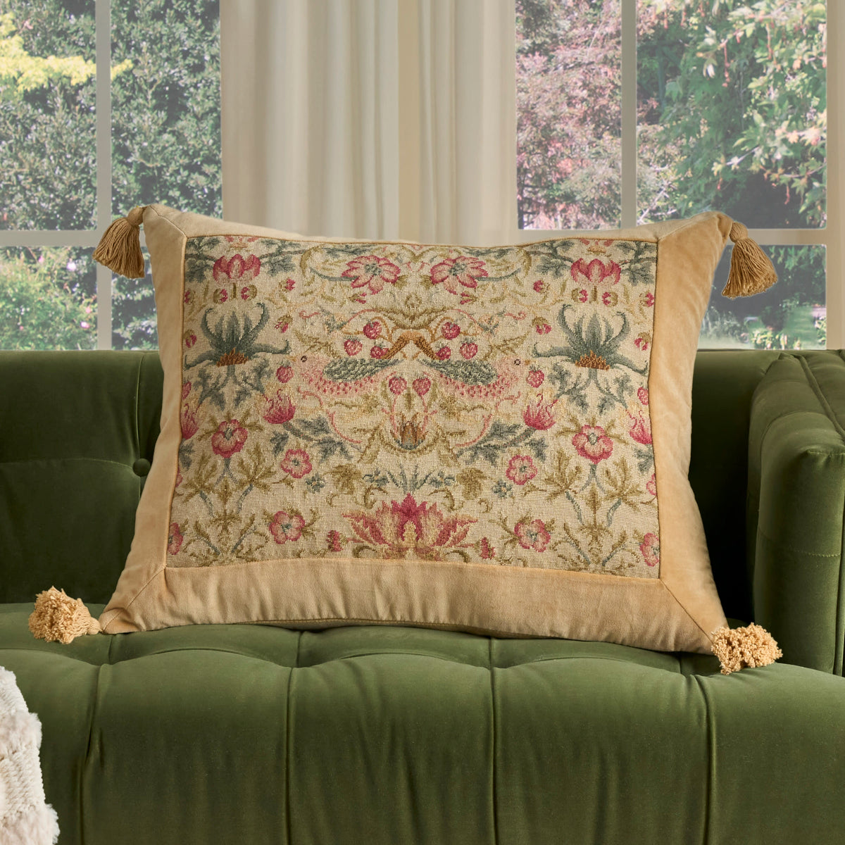 Vintage Pillow V8006 Beige 20" x 26" Throw Pillows