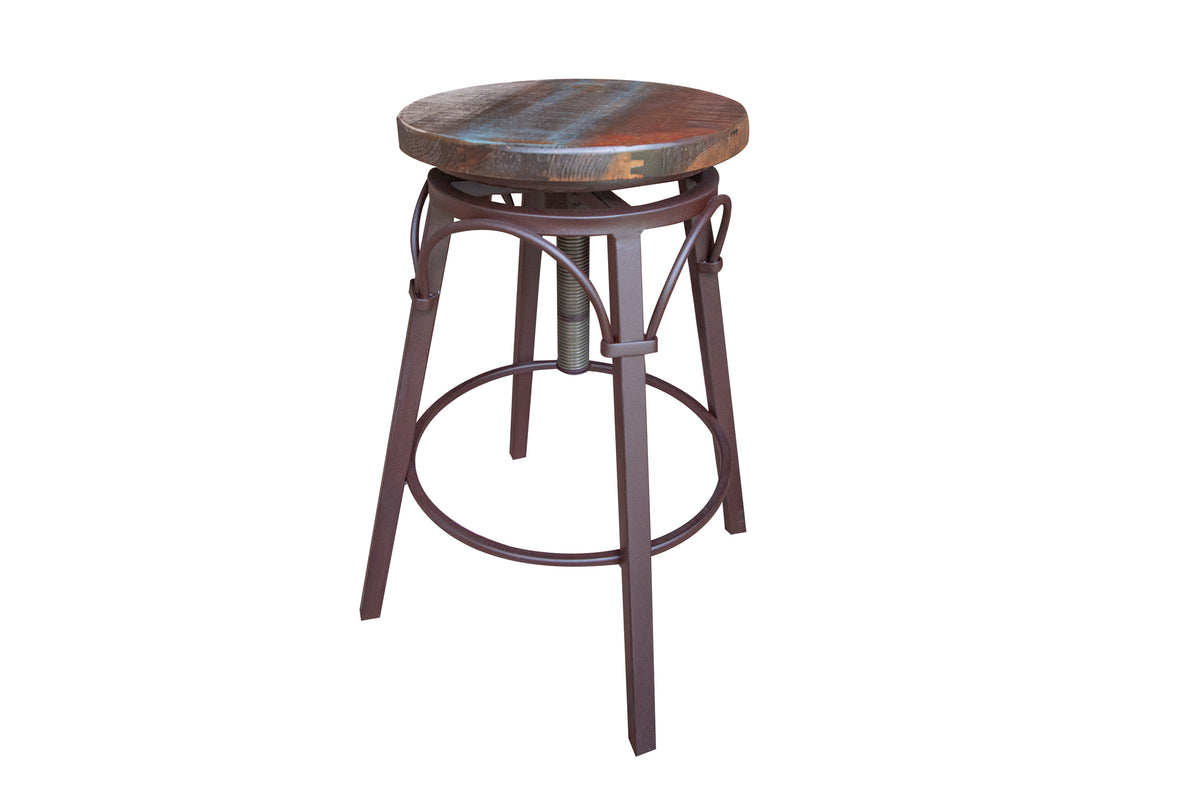Antique Multicolor Barstool, Multicolor, with variable height adjustment