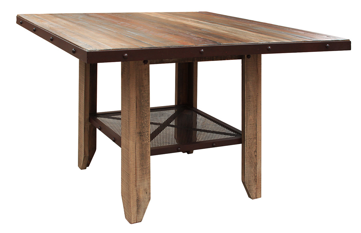 Antique Multicolor Counter H. Table, Multicolor, 52" Counter Height Table