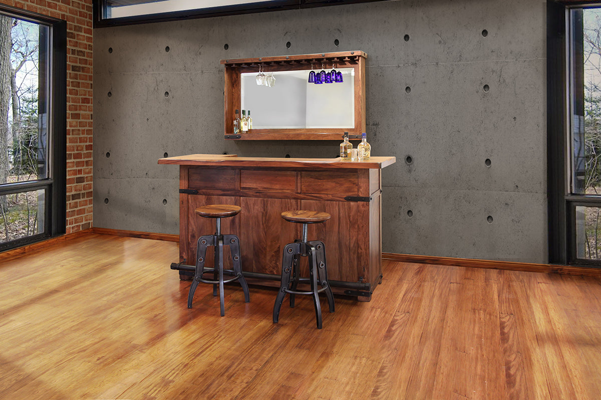 Parota Bar, Brown, Wooden Bar Top