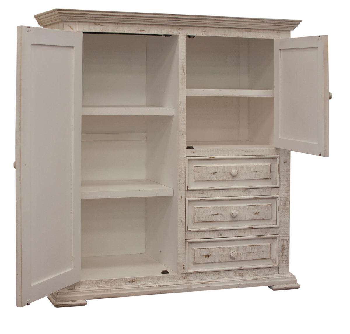 Terra White Gentleman Chest, 3 Drawer 2 Door Gentleman's Chest