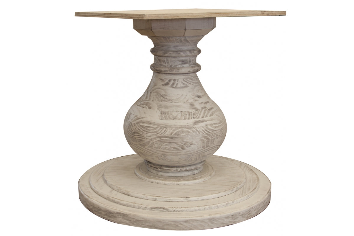 Bonanza Ivory Table, Turned Wooden Base