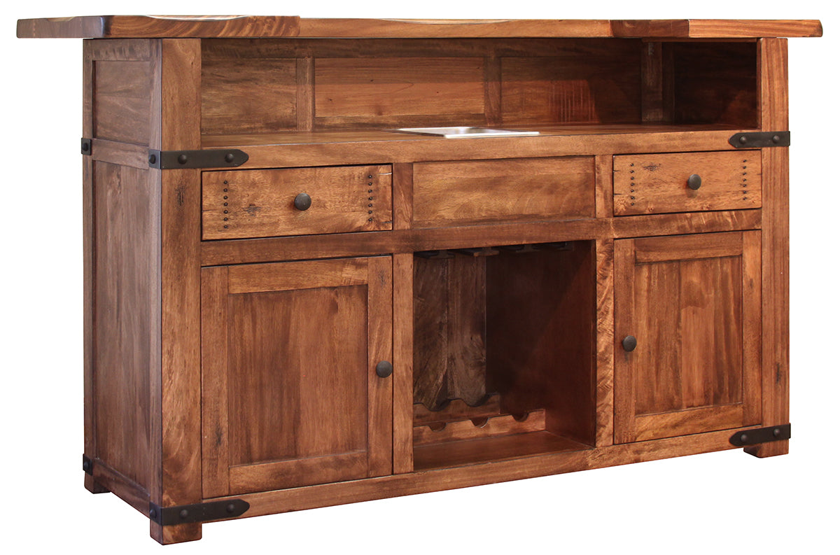 Parota Bar, Brown, Wooden Bar Top