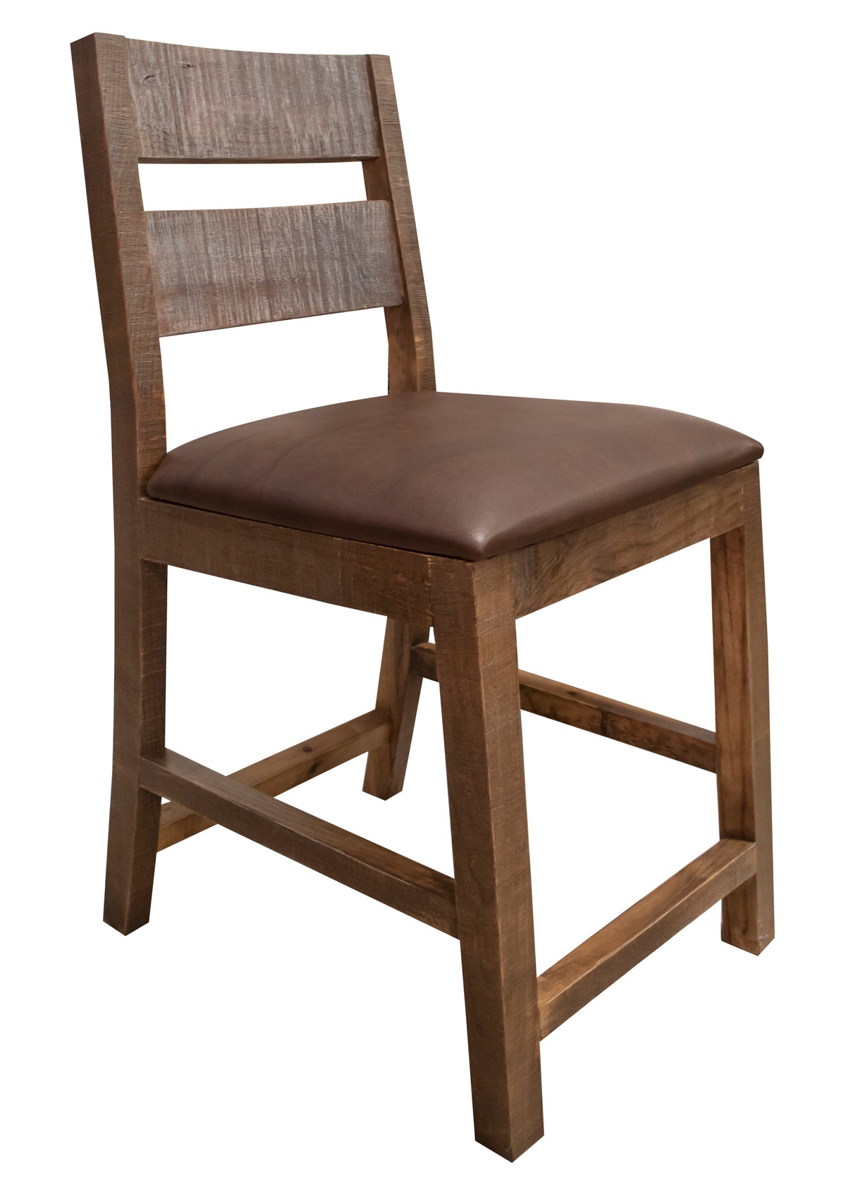 Antique Multicolor Barstool, Green And Brown, 24"