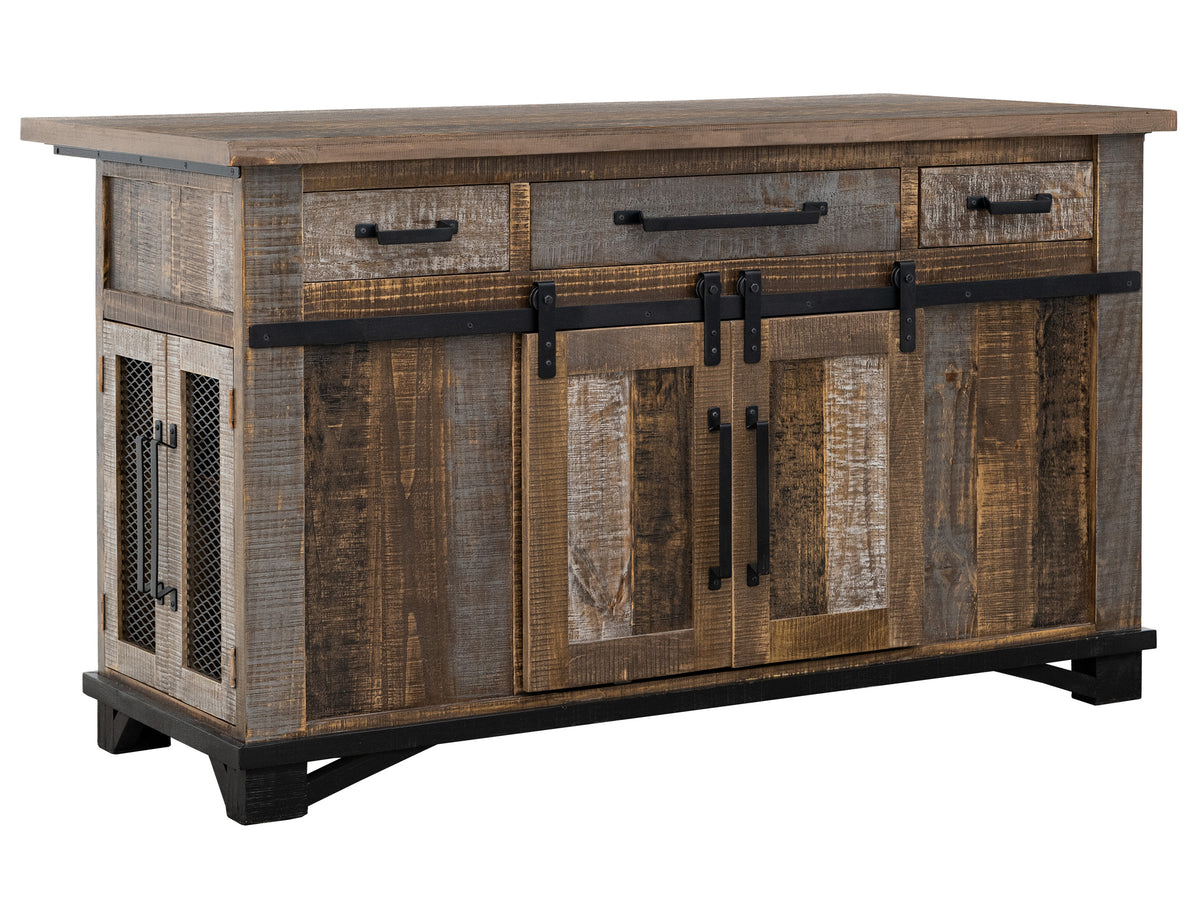 Loft Brown Kitchen Island, Multicolor, 3 Drawer 6 Doors