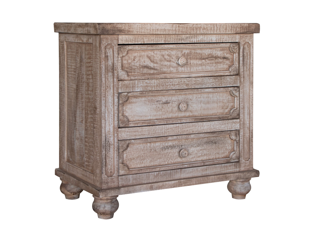 Aruba Nightstand, Brown, 3 Drawer