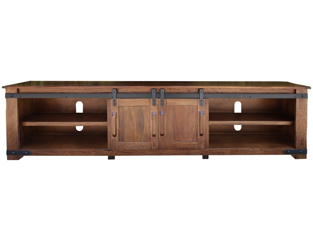 Parota TV Stand, Brown, 4 Door 93"