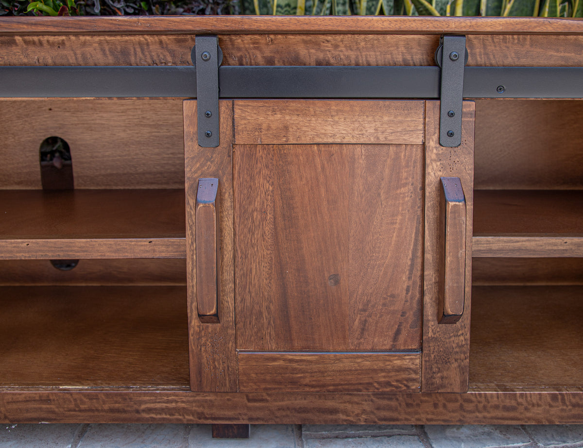 Parota TV Stand, Brown, 4 Door 93"