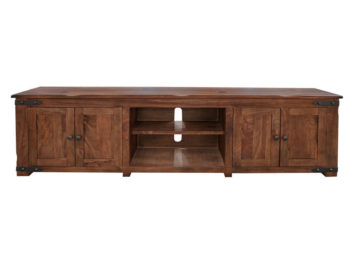 Parota TV Stand, Brown, 4 Door 93"