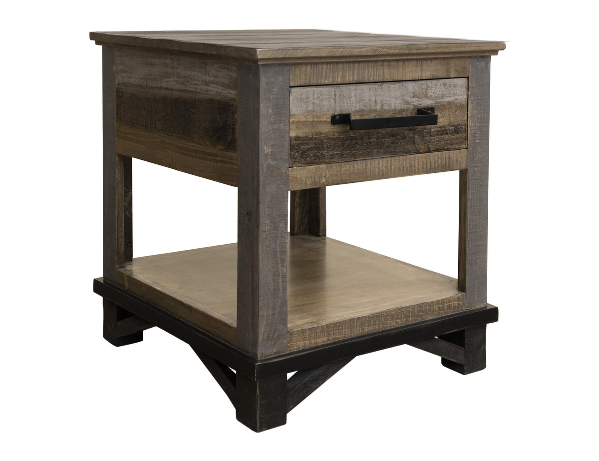 Loft Brown End Table, Multicolor, 1 Drawer