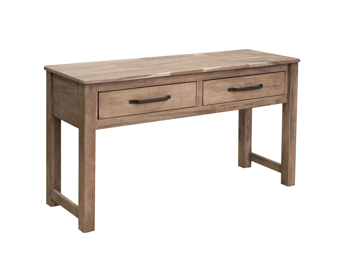 Natural Parota Sofa Table, Brown, 2 Drawer