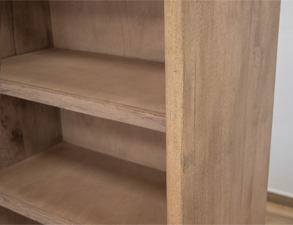 Natural Parota Bookcase, Brown, 5 Shelves