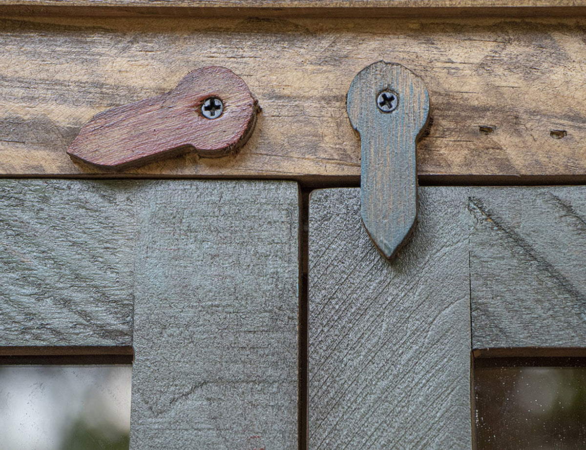 Antique Multicolor Console, Multicolor, 6 Glass Doors 73"