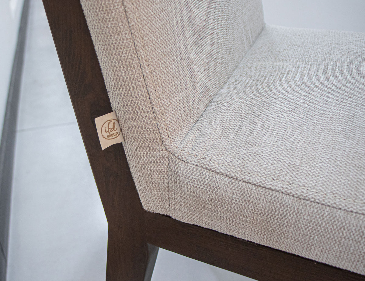 Natural Parota Upholstered Chair, Brown, Wooden Chair