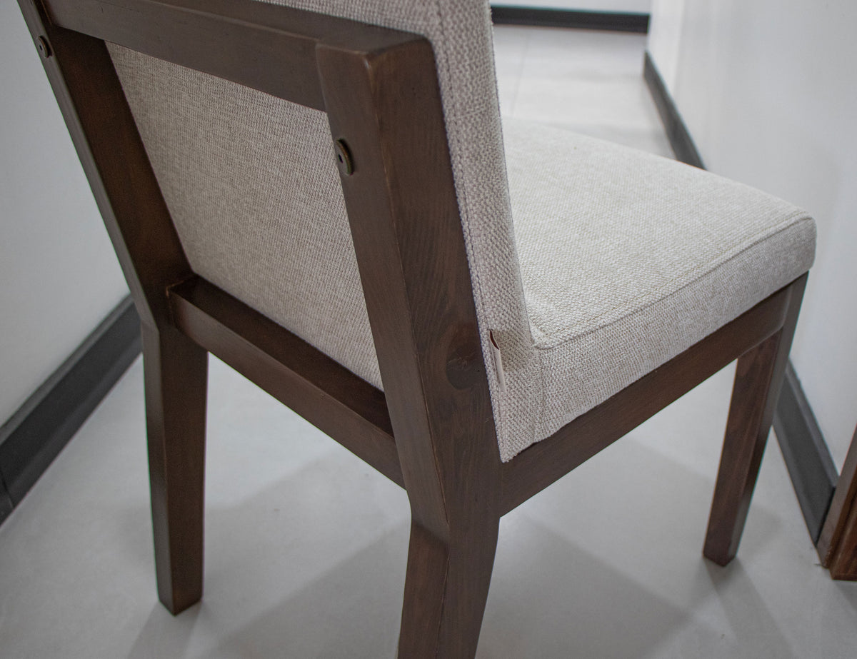 Natural Parota Upholstered Chair, Brown, Wooden Chair