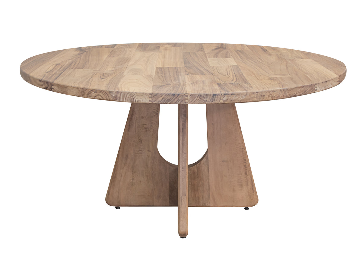 Natural Parota Round Table, Brown, base