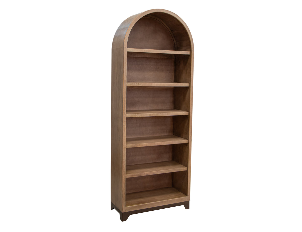 Natural Parota Bookcase, Brown, 6 Shelves