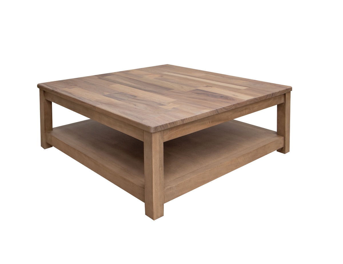 Natural Parota Cocktail Table, Brown, Square