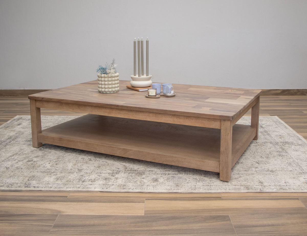 Natural Parota Cocktail Table, Brown, Deluxe