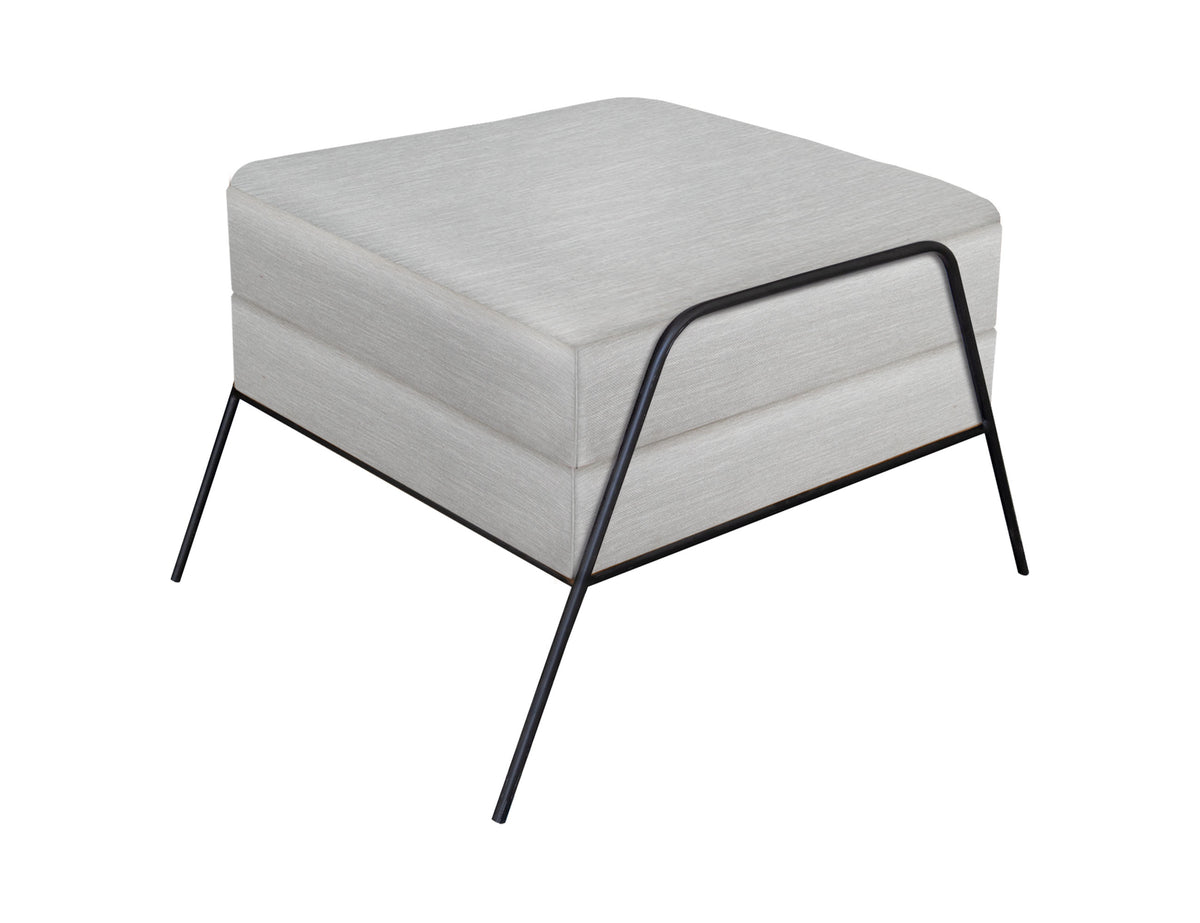 Tyne Ottoman, Beige/Black, Wooden Frame & Metal Base, Footstool - IUP331-OTT-131