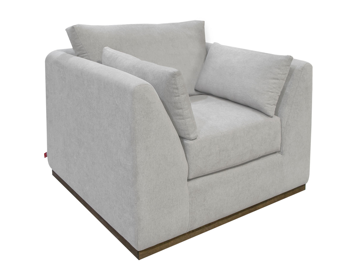 Vallarta Armchair, Beige, Wooden Frame & Base