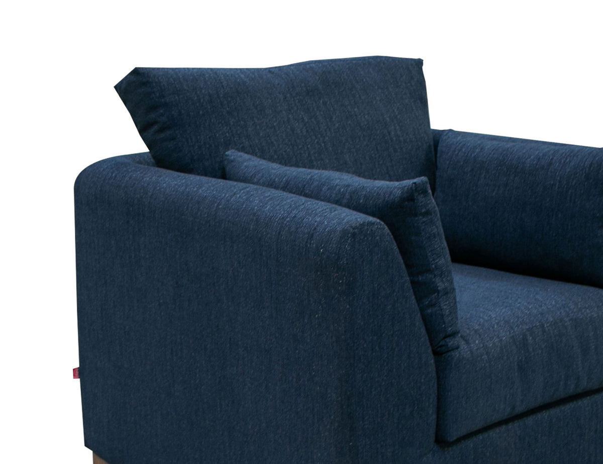 Vallarta Sofa, Blue, Wooden Frame & Base