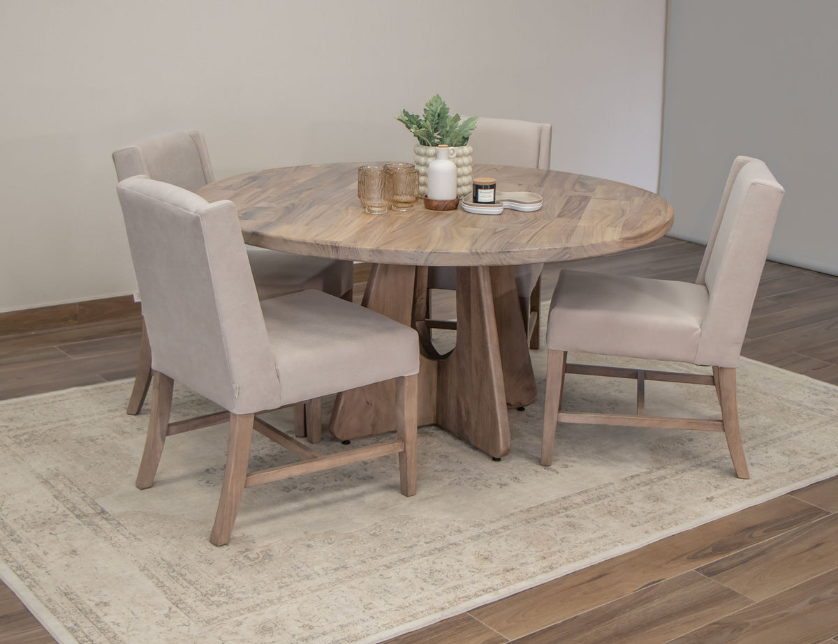 Natural Parota Round Table, Brown, top