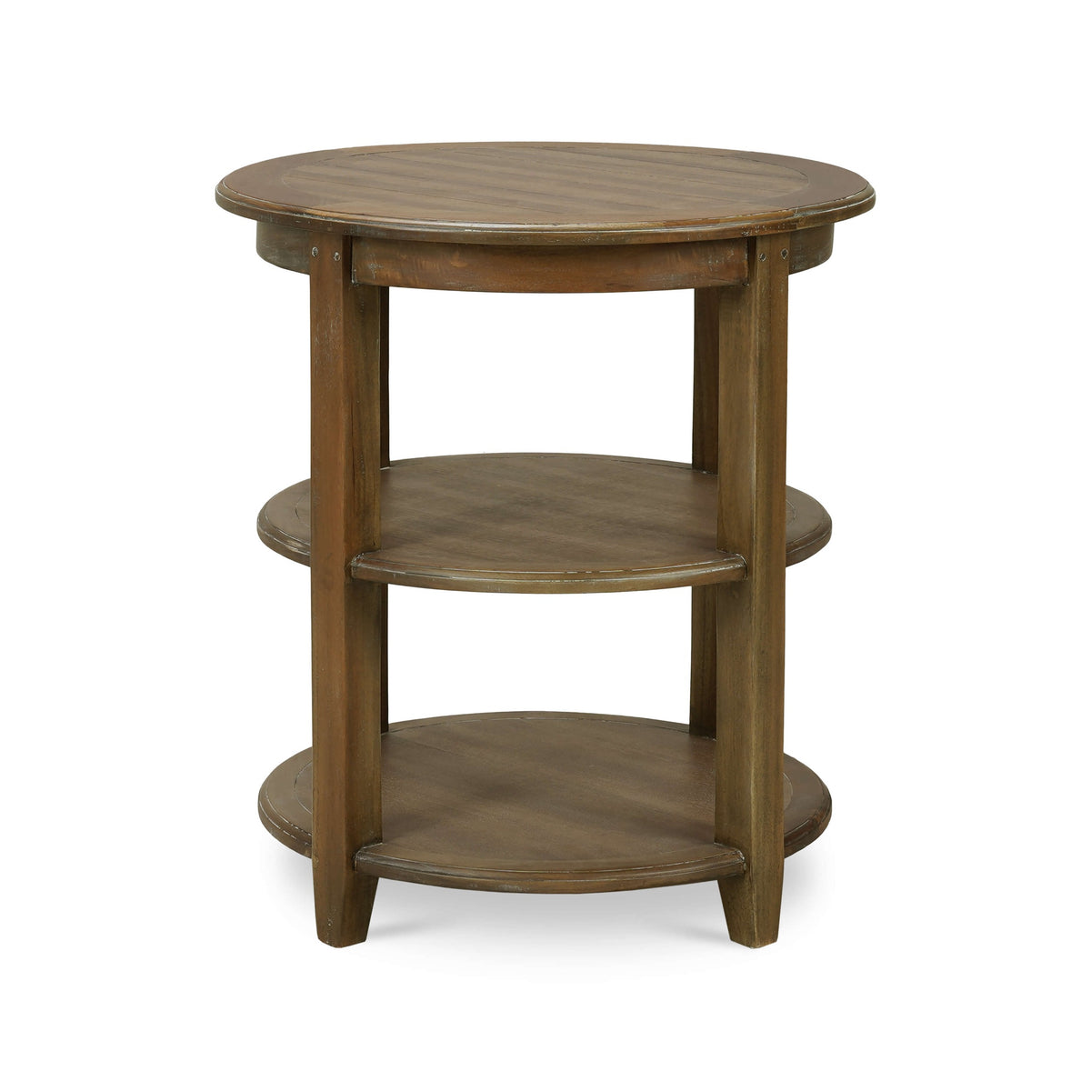 Luna Round 3 Tier Side Table in Straw Wash