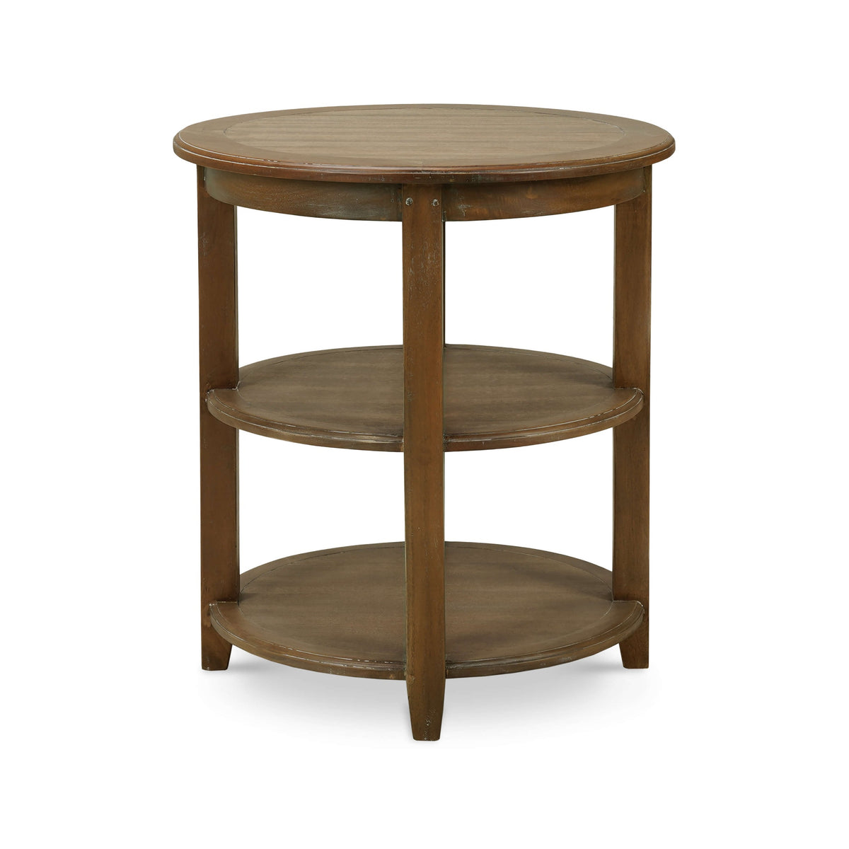 Luna Round 3 Tier Side Table in Straw Wash