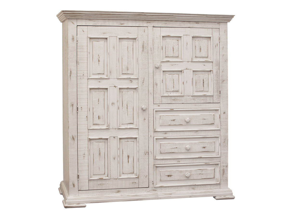 Terra White Gentleman Chest, 3 Drawer 2 Door Gentleman's Chest