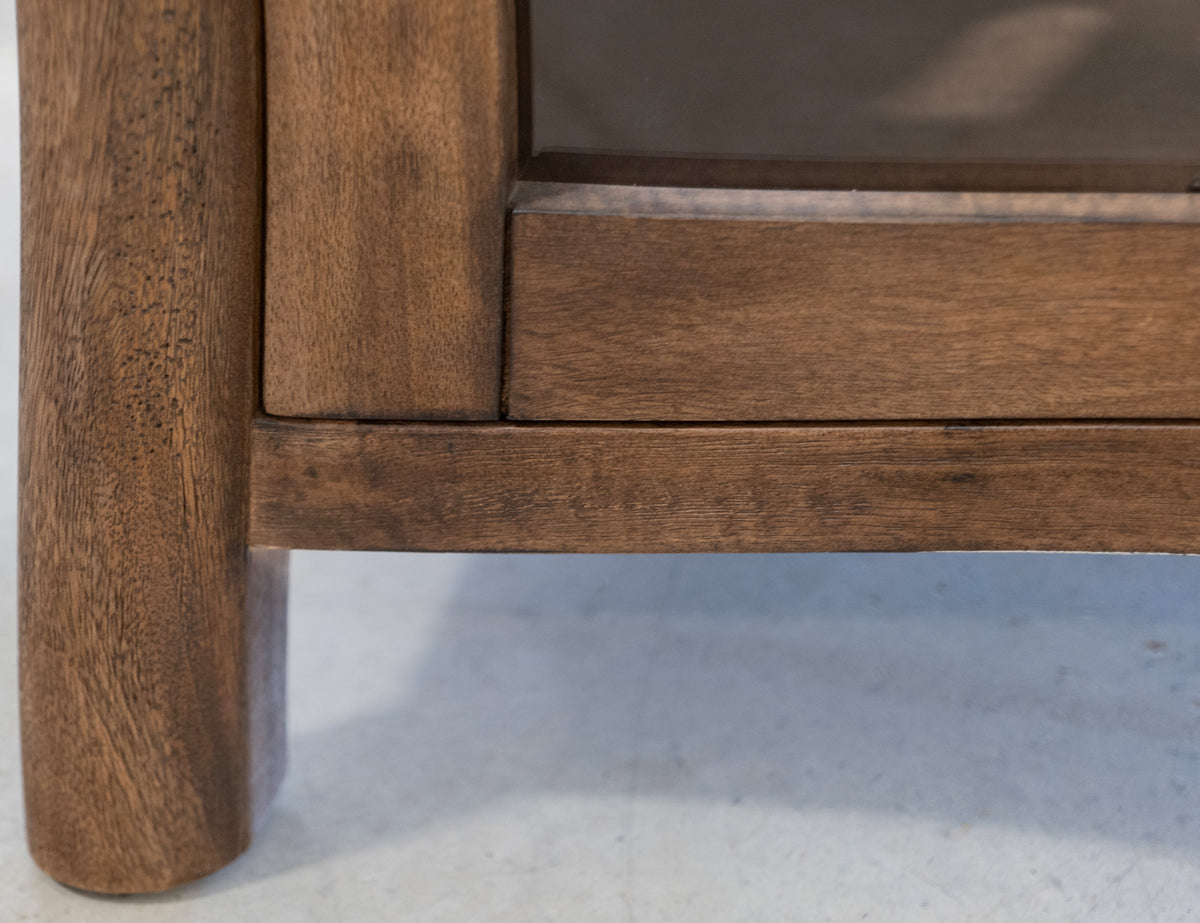 Olimpia TV Stand, Brown, 2 Door Fireplace