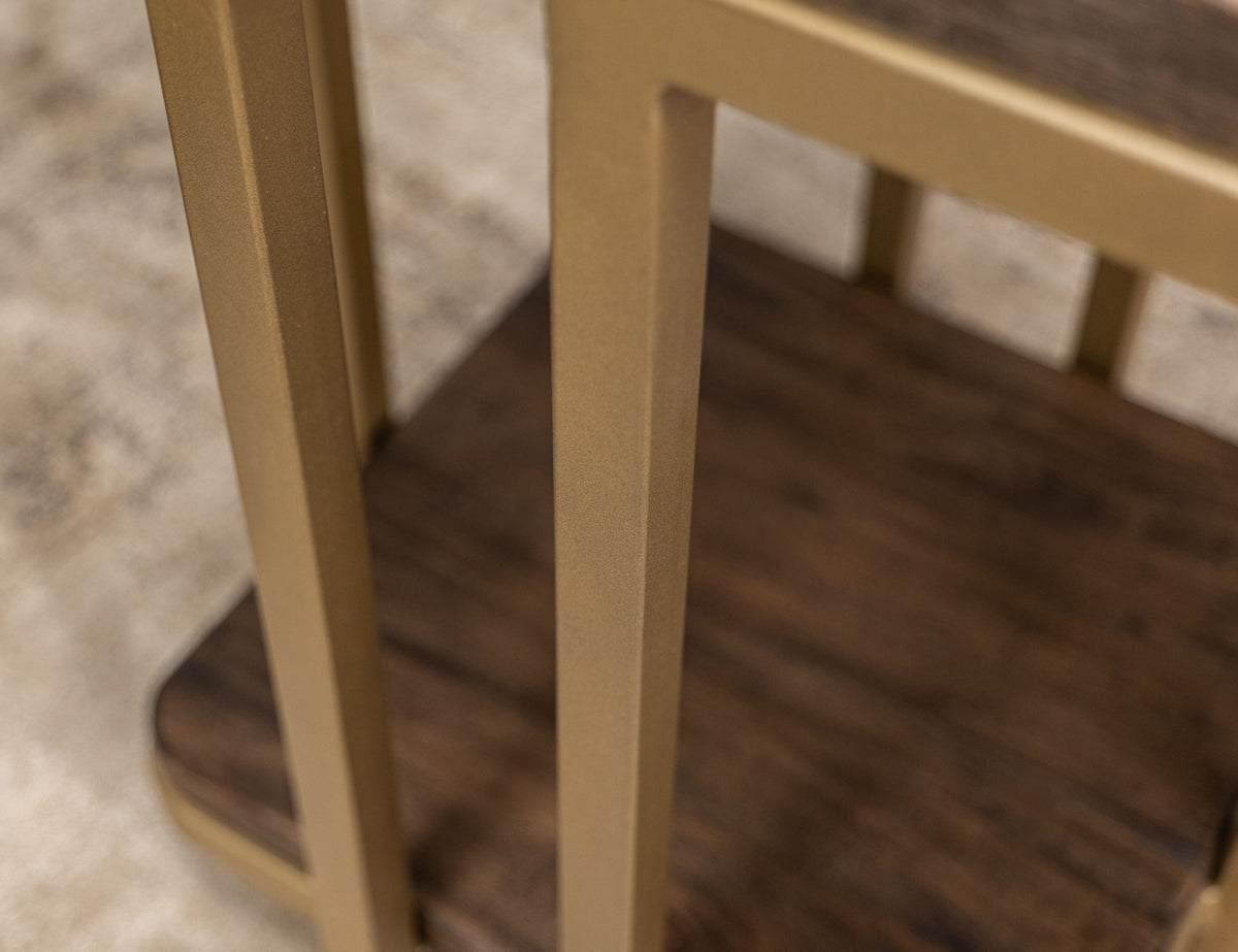 Onix Chairside Table, Metal Base