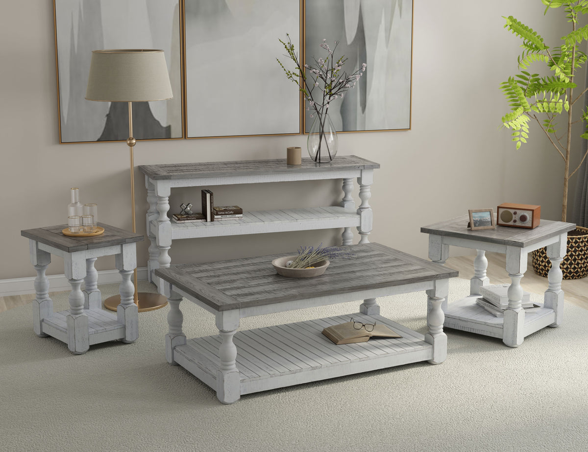Stone Sofa Table, White