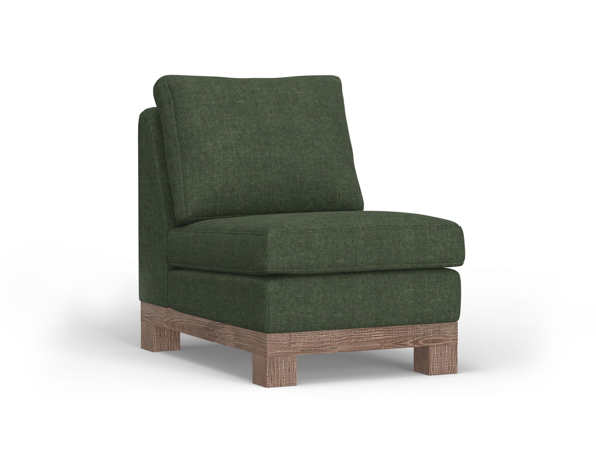 Samba Armless Chair, Green, Wooden Frame & Base