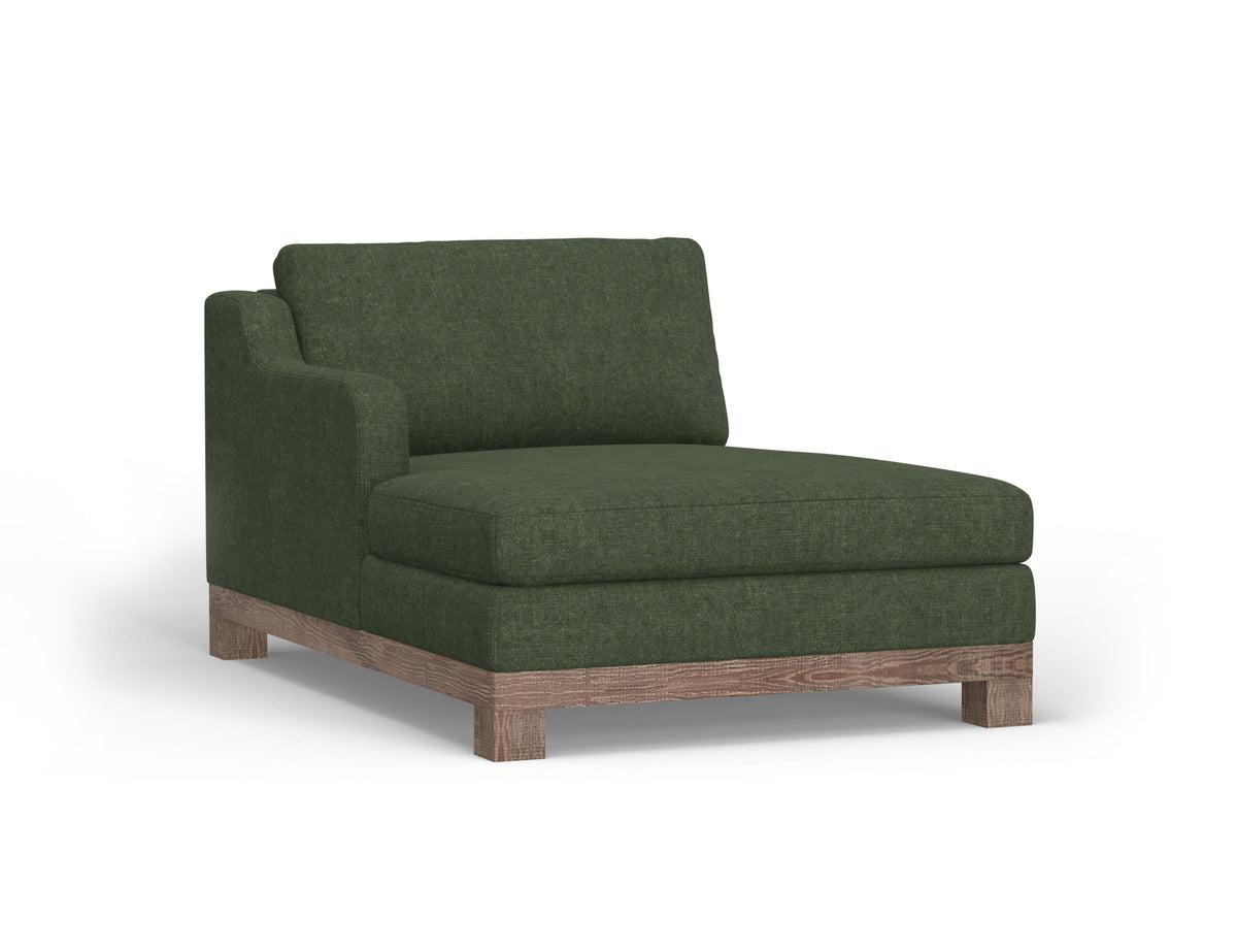 Samba Chaise, Green, Wooden Frame & Base, Sectional Left